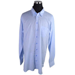 Oxxford Clothes Mens Shirt 3XL Tall Custom Blue Cotton
